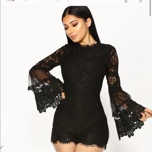 Black lace romper